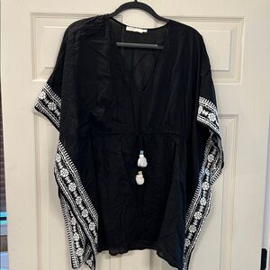 Tory Burch Black Tunic with White Detailing